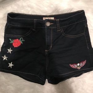 super cute high waisted patch shorts